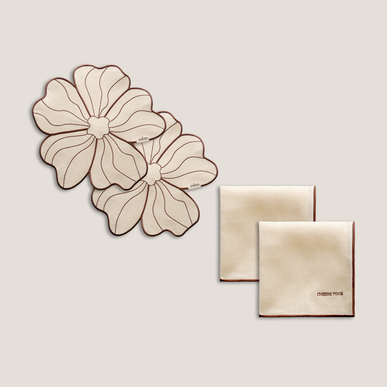 Set for two in beige