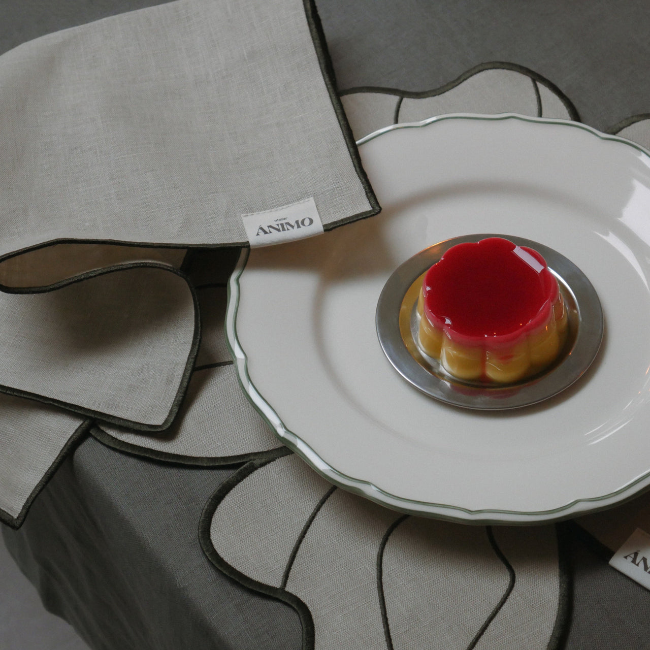 Napkins for four in sage