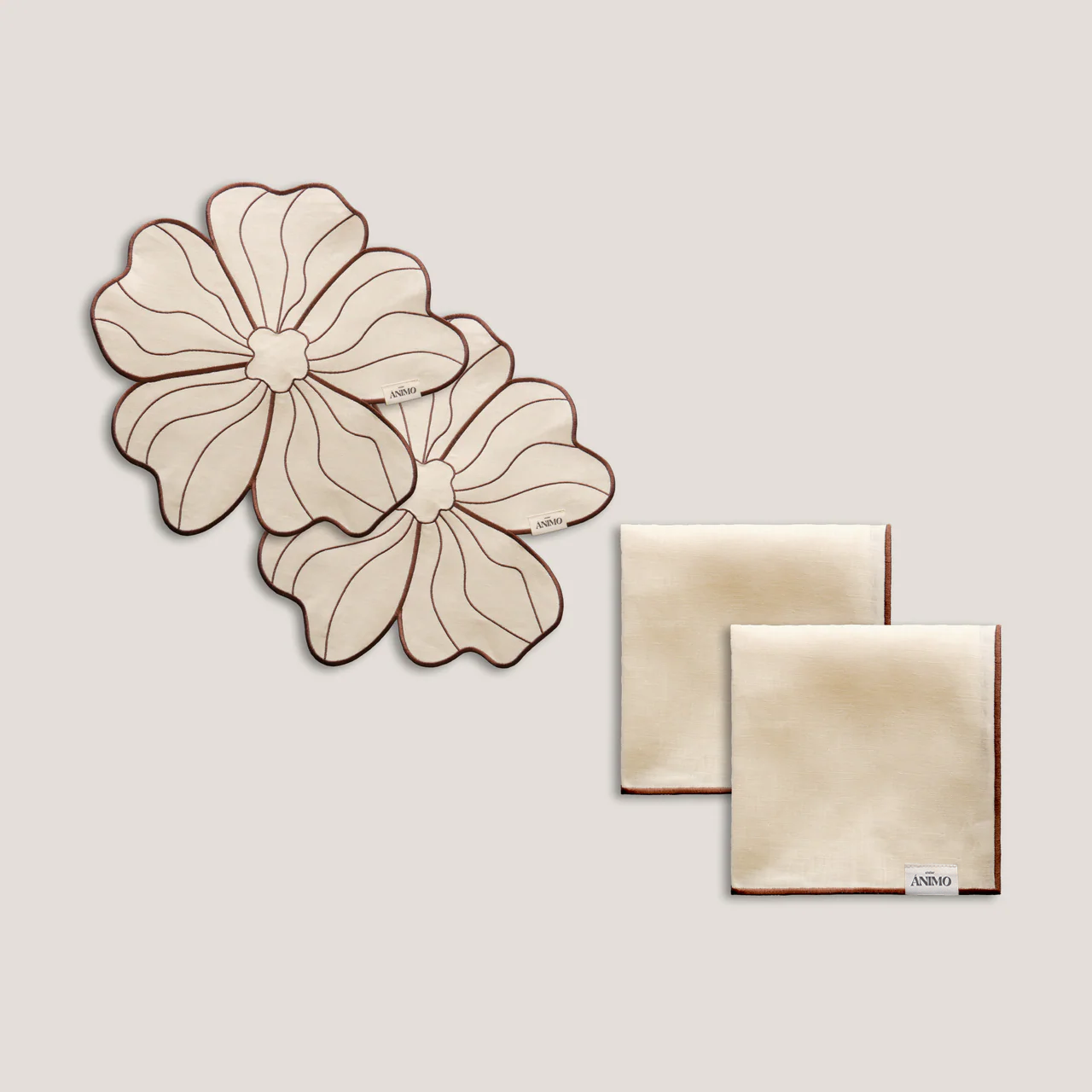 Set for two in beige