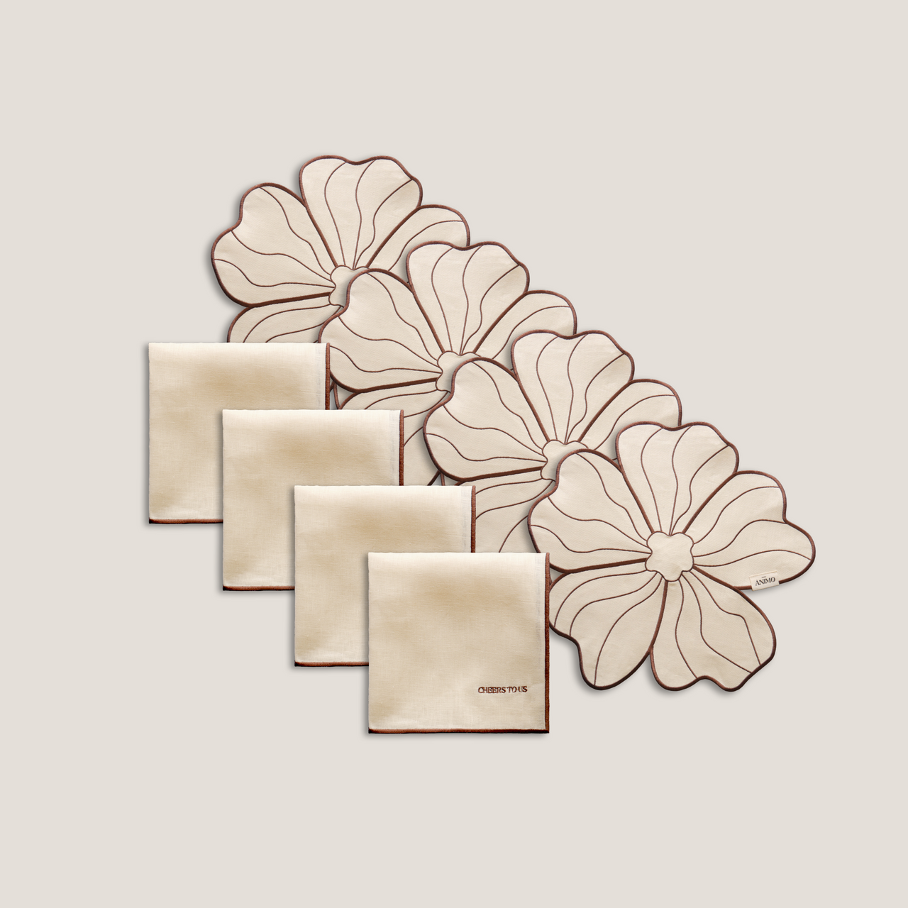 Bundle for four in beige